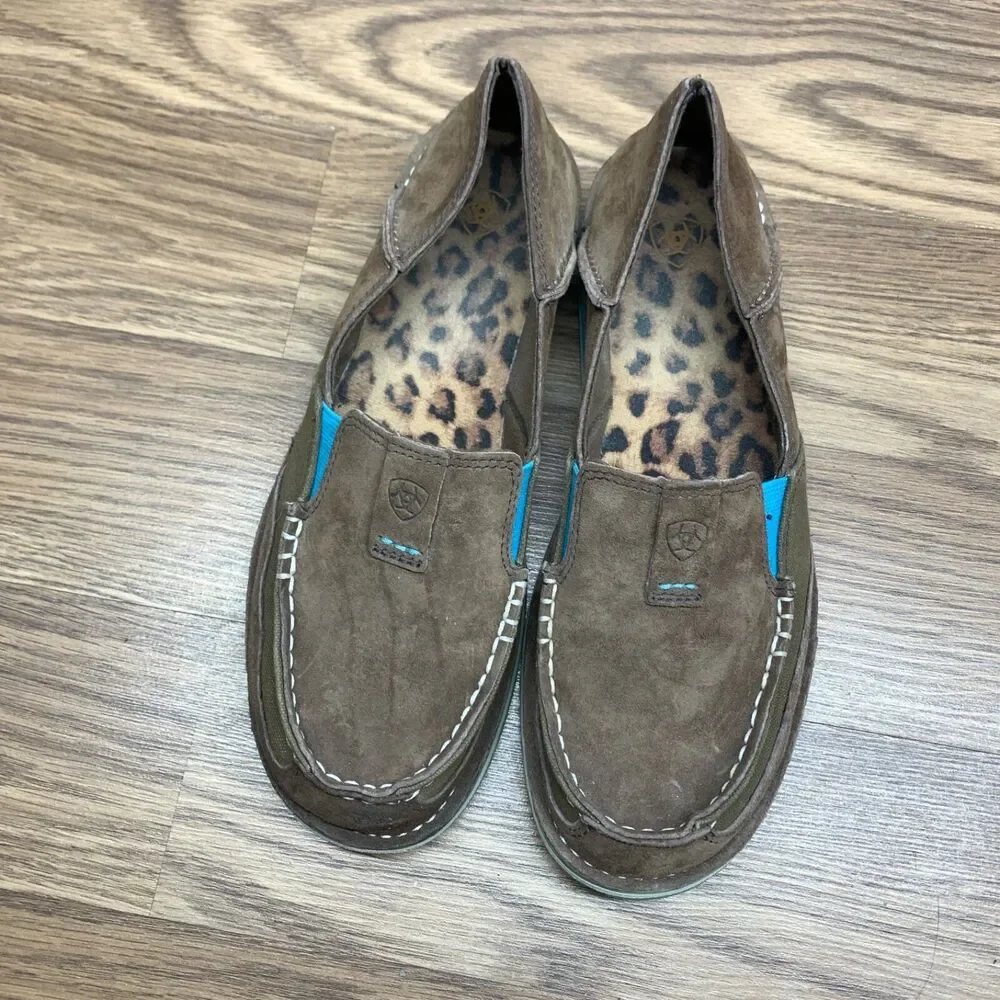 Ariat Womens Cruiser Sz 9 M Brown Leather Slip On Moc Toe‎ Loafer Shoes 10017457